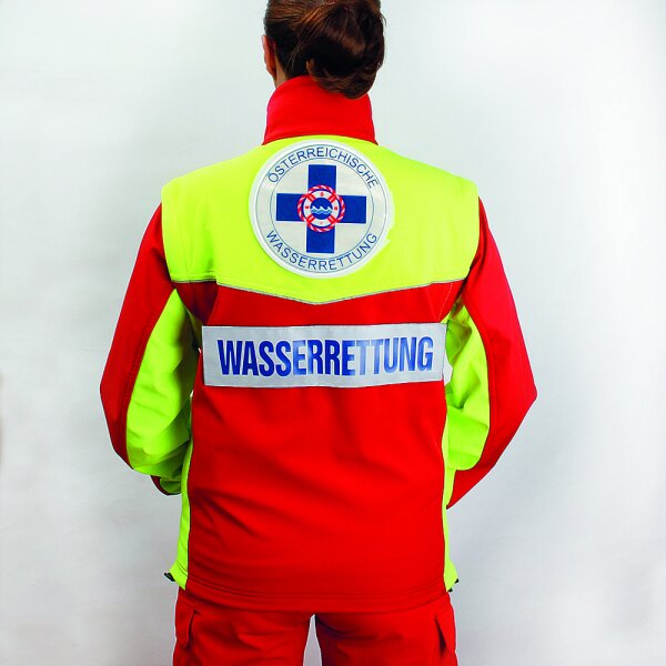 Sommerjacke ge/rt Softshell inkl. Klettschilder L (54/56)